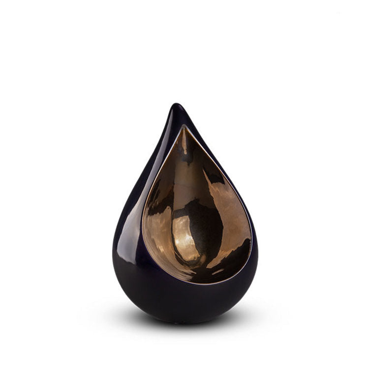 Keramische mini urn Celest met druppelvorm en duo-concept