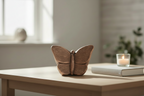 Keramische mini urn Mariposa met bronzen vlindermotief