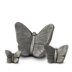 Keramische mini urn Mariposa met zilverkleurige vlinderdetails