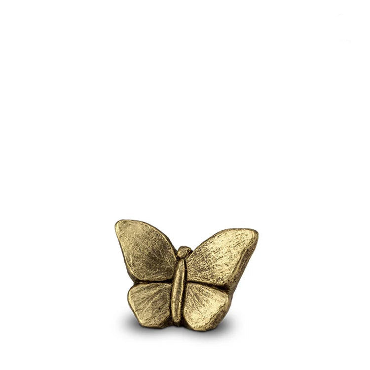 Keramische keepsake urn Mariposa met goudkleurige vlinderdetails