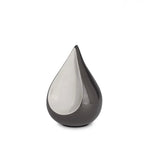 Metalen mini urn zilver met traanvorm