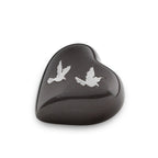 Metalen keepsake urn messing met duiven motief