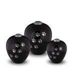 Kleine metalen dierenurn Amore Onyx glans