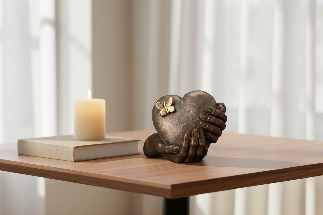 Keramische urn brons ‘Hartepijn’ – Handgemaakt kunstwerk van Geert Kunen