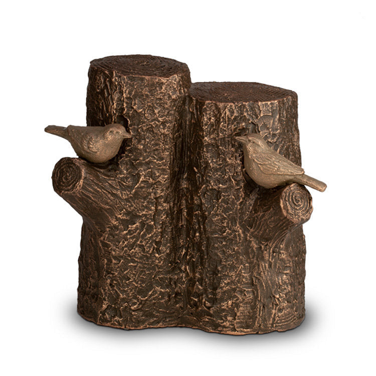 Keramische duo urn brons Levensboom