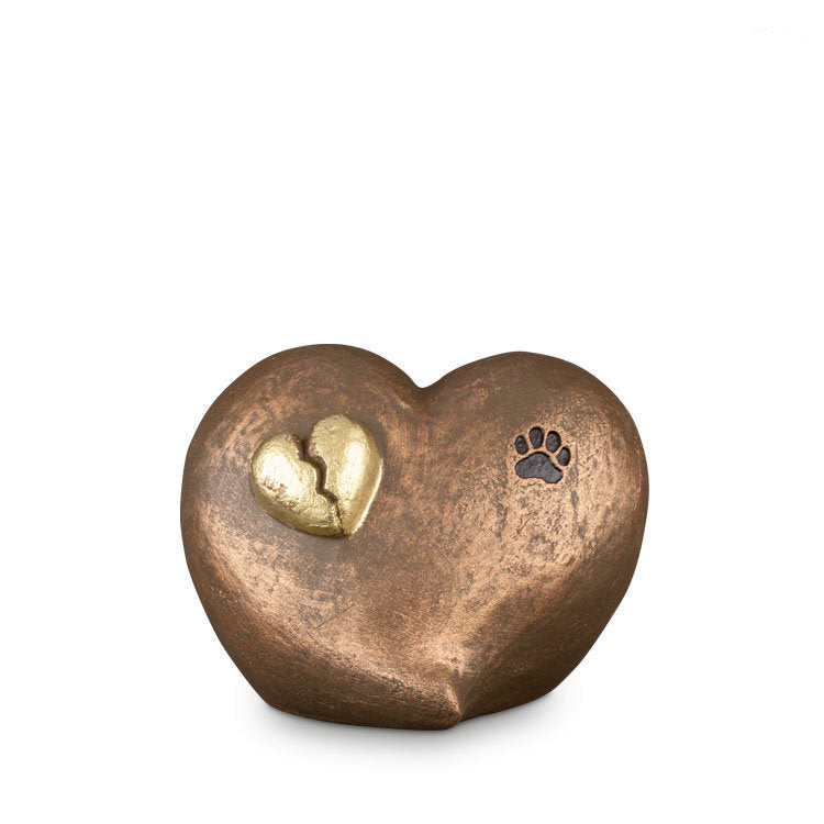 Keramiek urn Dier goud bronskleur elegant gevormd