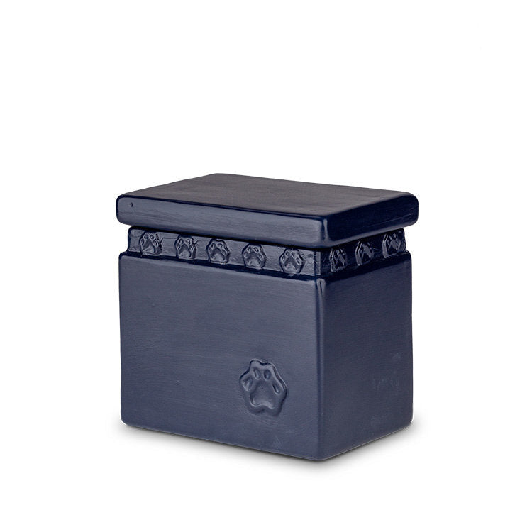 Biologische urn saffierblauw mat handgemaakt ecologisch natuur