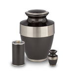 Metalen urn mat zilver met hoogwaardige afwerking
