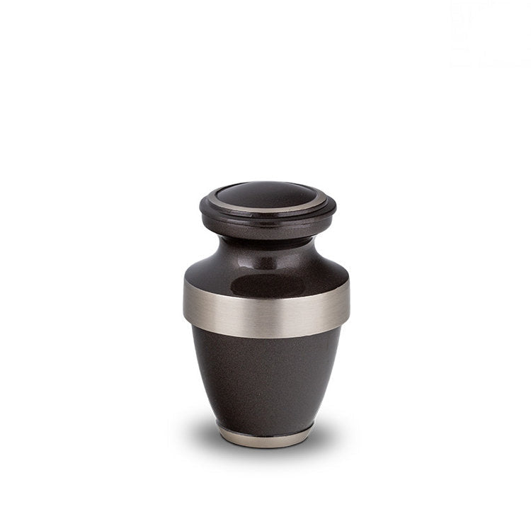 Metalen keepsake urn zilver mat, ambachtelijk gemaakt