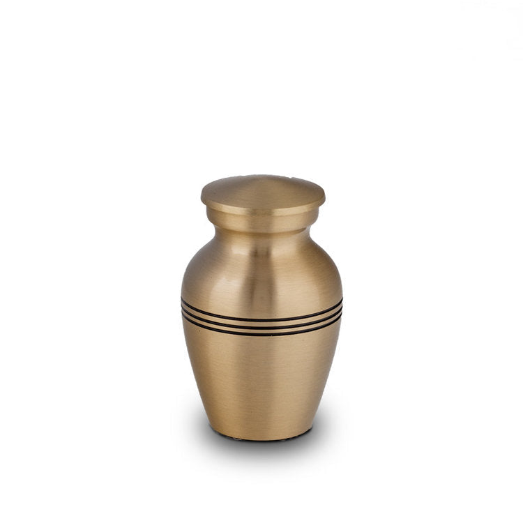 Metalen keepsake urn ambachtelijk messing en aluminium
