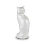 Witte metalen kattenurn glanzend met personalisatiemogelijkheid hoogwaardig ambachtelijk