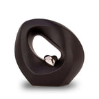 Keramische urn zwart met zilverkleur en matte afwerking