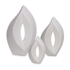 Keramische mini urn Venezia wit met mat design en elegant motief