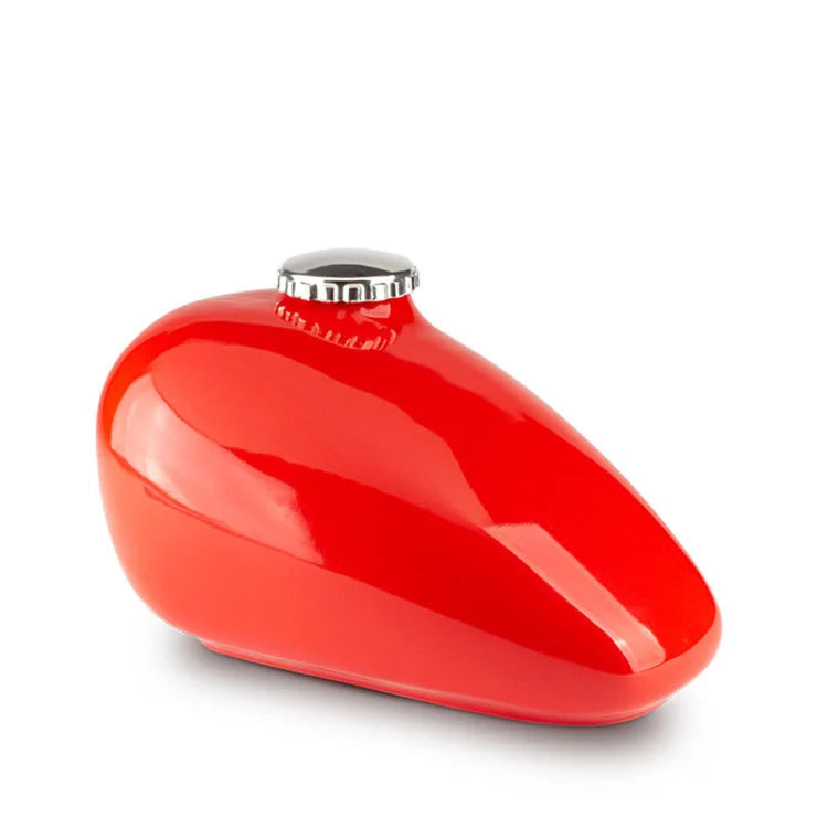 Keramische urn zwart met motor tank vorm