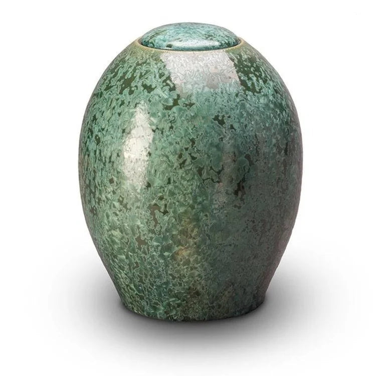 Keramische urn zwart met kristal lak afwerking