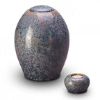 Keramische urn wit met kristal lak afwerking