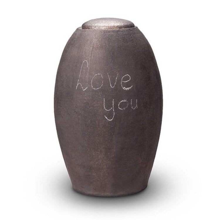 Keramische urn zwart met schrijfbare lak My Feelings