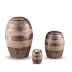 Keramische urn metallic blauw met glanzende afwerking