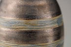 Keramische medium urn metallic blauw met glanzende afwerking