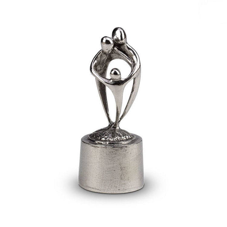 Tinnen asbeeld zilver sterke band ouders en kind symbool