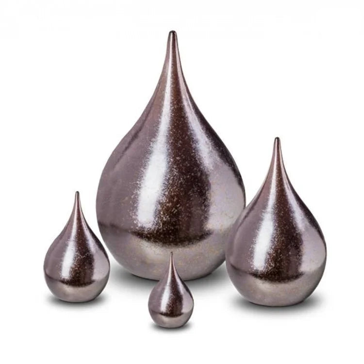 Keramische urn teardrop vorm wit met glazuur