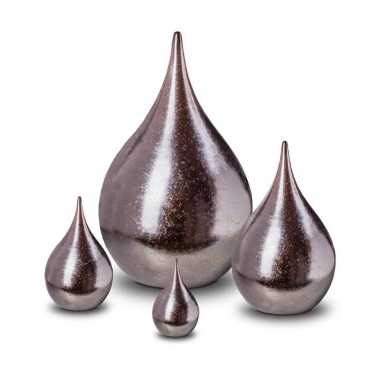 Keramische mini urn teardrop vorm wit met glazuur