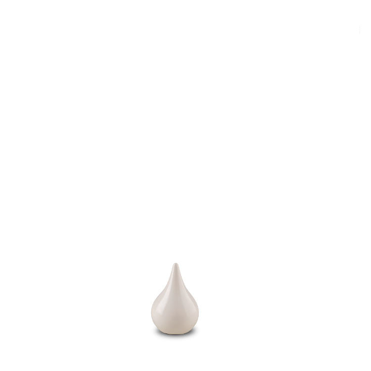 Keramische keepsake urn teardrop vorm blauw met glazuur