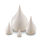 Keramische mini urn teardrop vorm blauw met glazuur